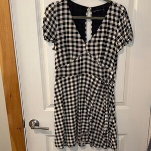 Abercrombie & Fitch Black and White Plaid Mini Dress